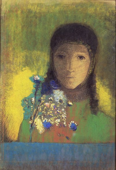 Woman with Wild Flowers by Odilon Redon